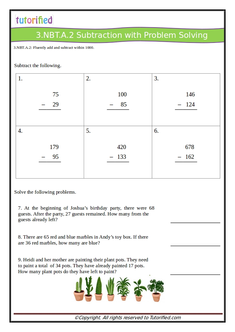 3rd Grade Common Core Math Worksheets