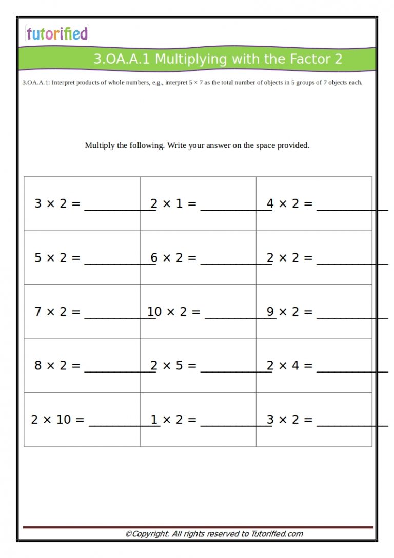 3rd Grade Common Core Math Worksheets