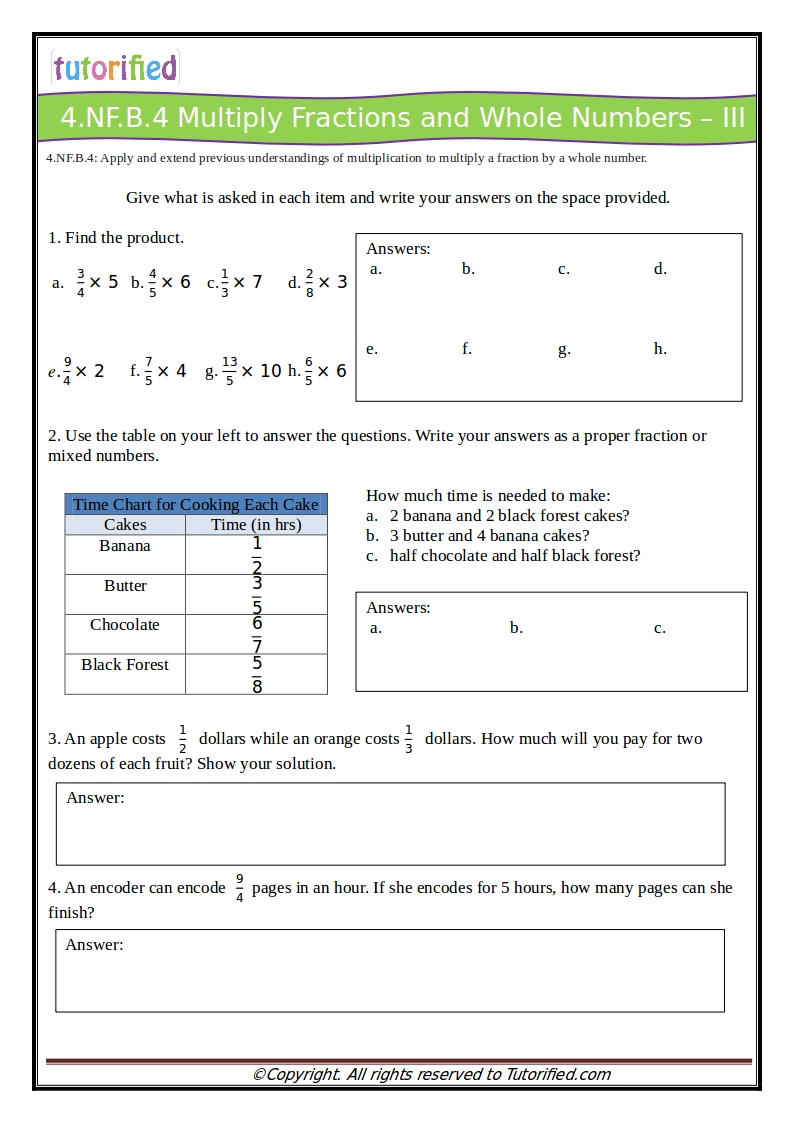4th Grade Common Core Math Worksheets
