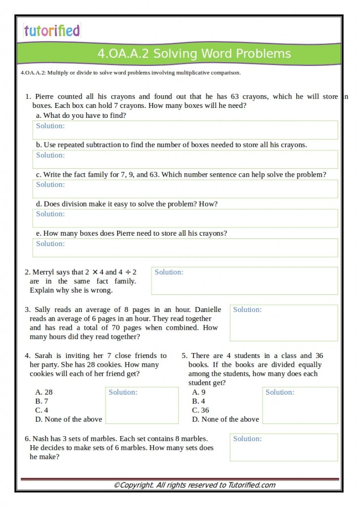 4th Grade Common Core Math Worksheets