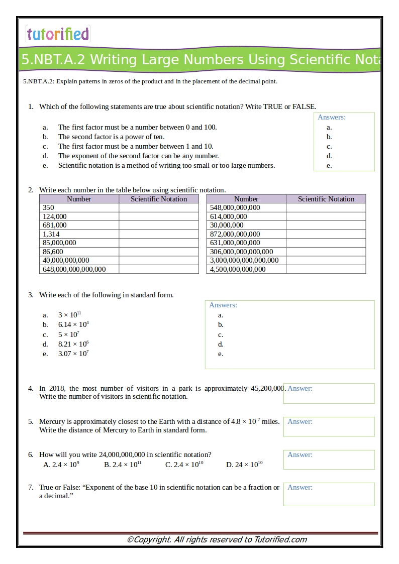 Fifth Grade Math Worksheets Free Printable K5 Learning 5th Grade Math 