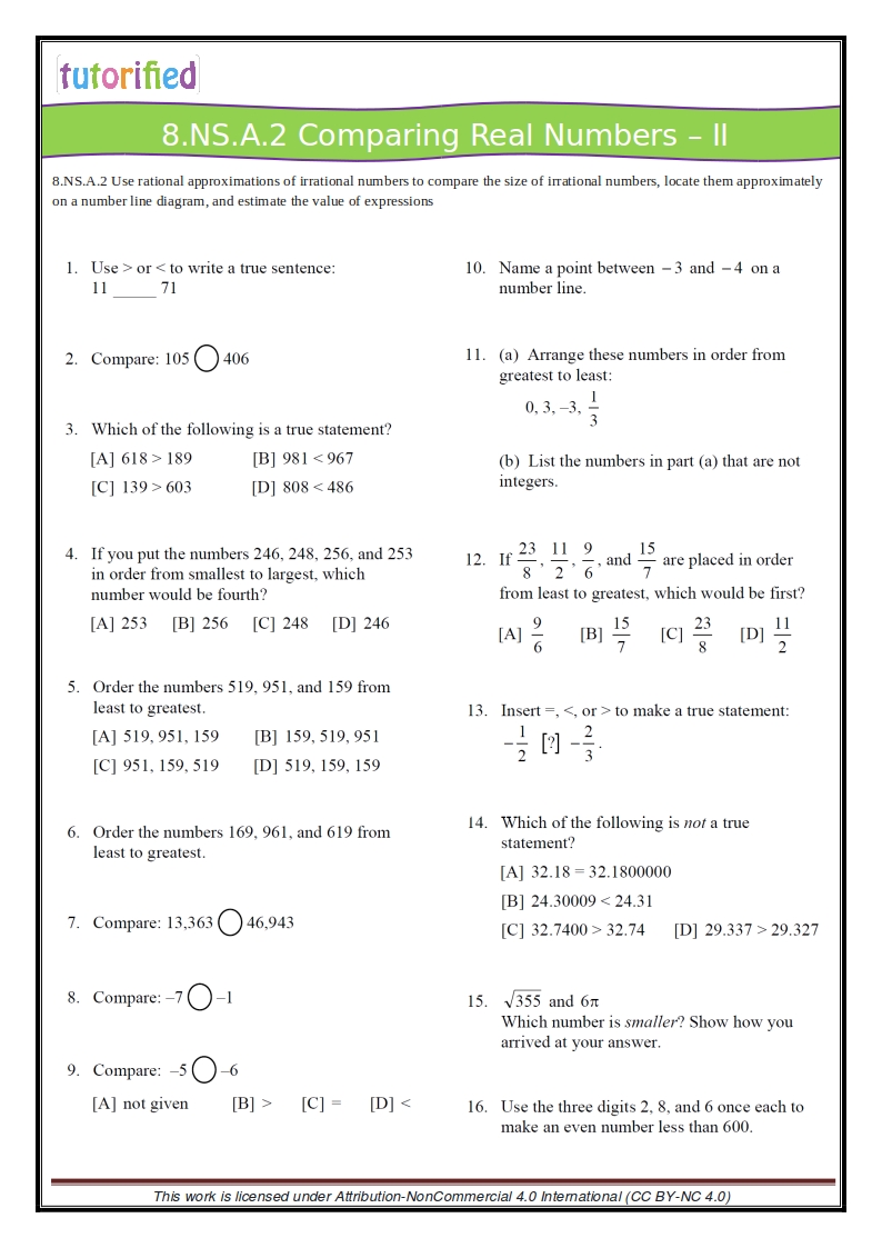 Math Worksheets Grade 8: 8th Grade Common Core Math Worksheets