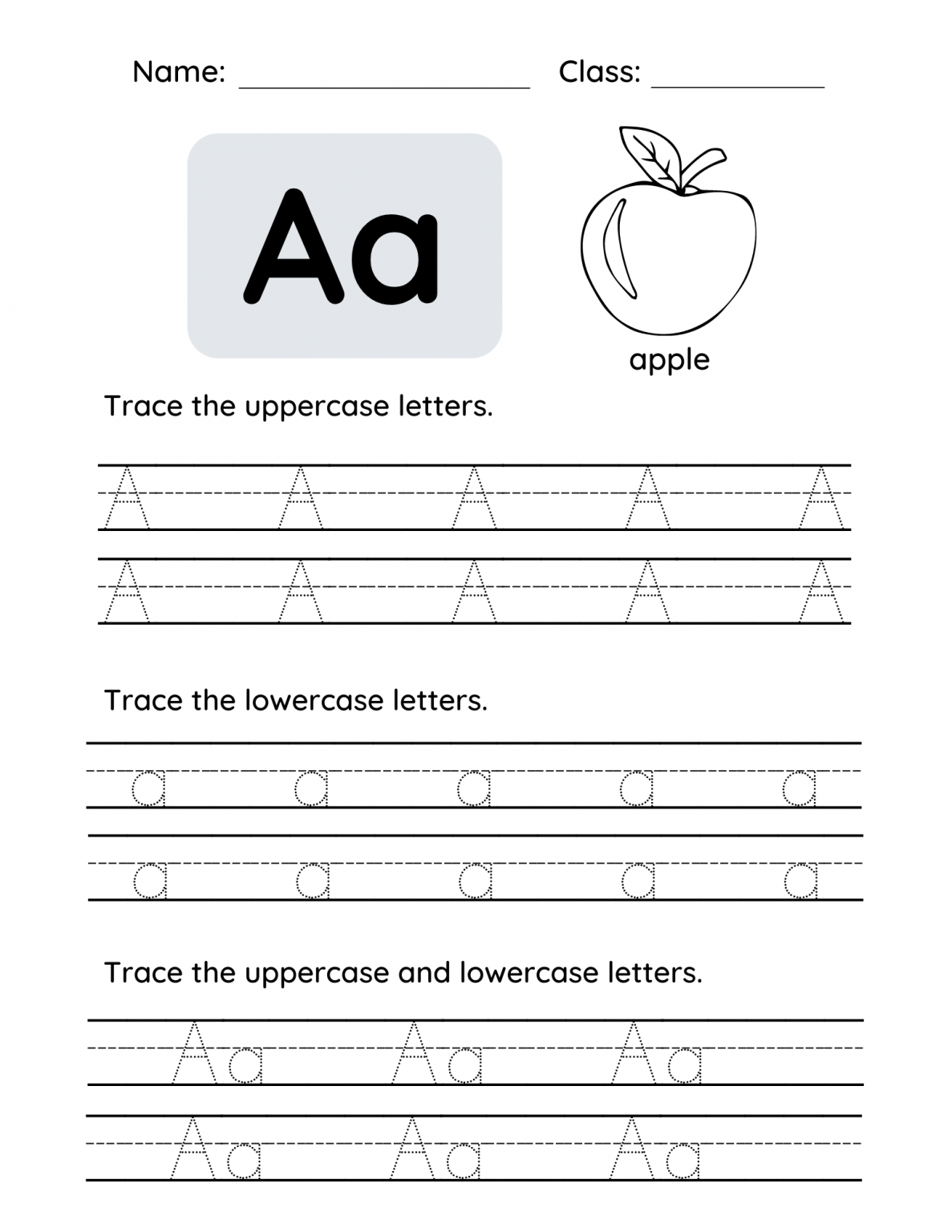 Free Tracing Letter A Printable PDF Trace The Letter A