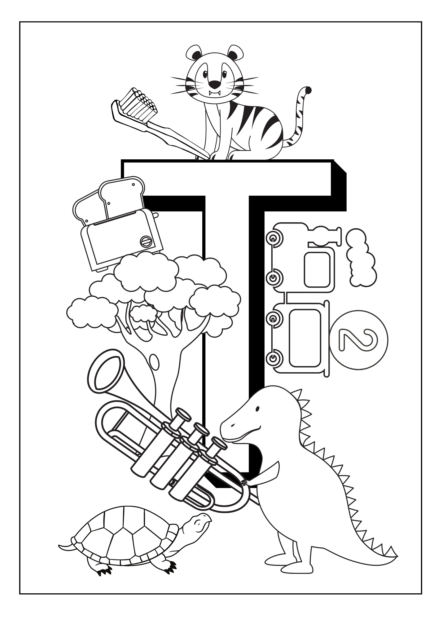 Free Letter T Pictures Worksheets Printable PDF