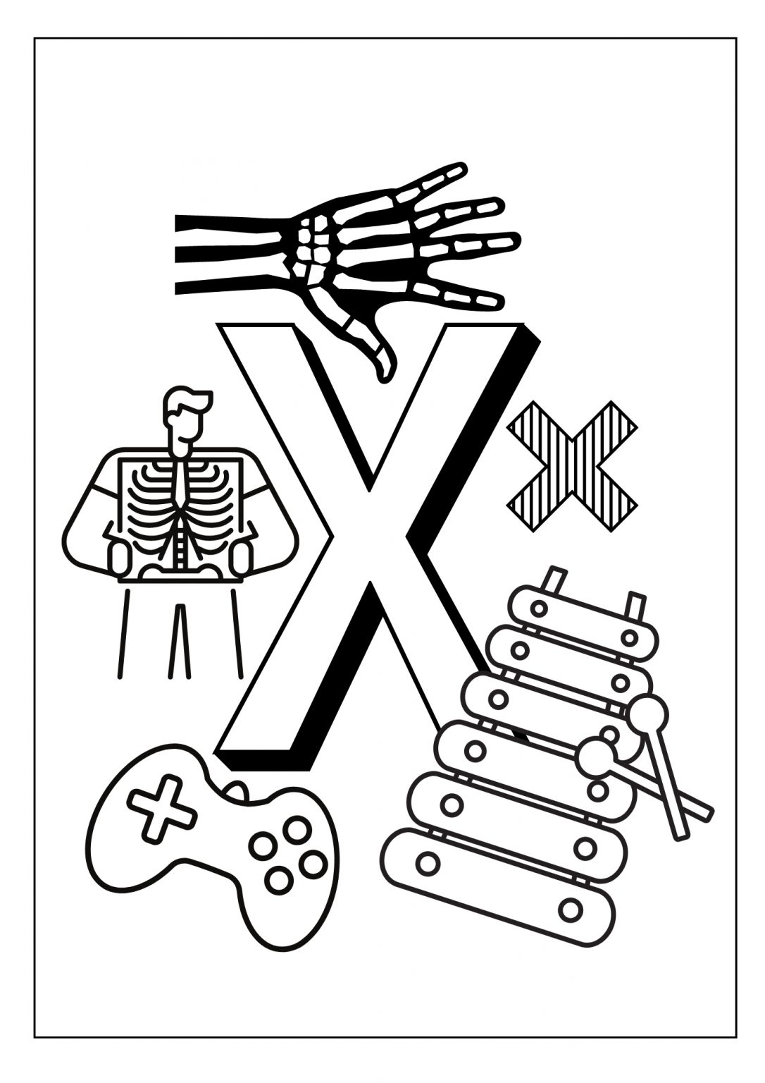 Free Letter X Pictures Worksheets Printable PDF