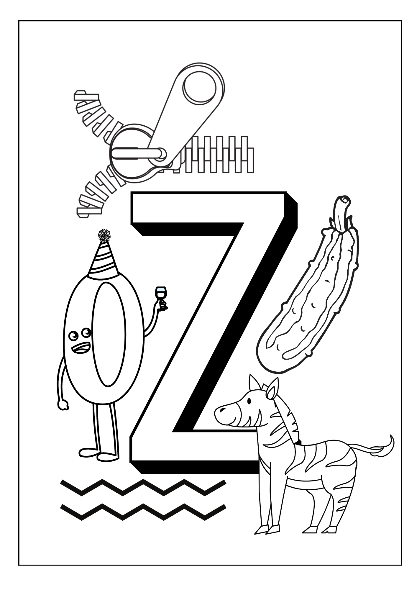 Free Letter Z Pictures Worksheets Printable PDF