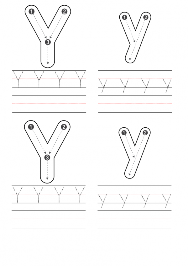 Free Letter Y Coloring Pages Printable PDF