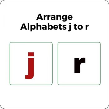 Arrange Lowercase Alphabets j to r in Order